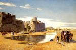 Gérôme - An Arab Caravan outside a Fortified Town, Egypt.jpg