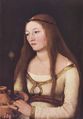 Catalina Schwartz con atributos de la santa de su nombre, h. 1509-1510, Schloßmuseum, Schloß Friedenstein,Gotha