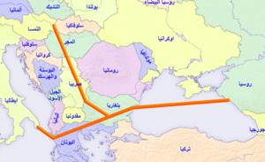 مسار خط أنابيب التيار الجنوبي.