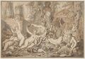 Black chalk, pen and brown ink, brush and brown and gray wash with touches of watercolor (circa 1765 –66)