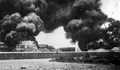 Madras oil tanks on fire after being bombarded by SMS Emden