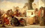 يوليان المرتد يترأس مؤتمراً للفرقاء المسيحيين، بريشة إدوارد أرميتاج، 1875