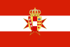 Flag of the Grand Duchy of Tuscany with Lesser Coat of arms.svg
