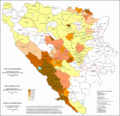 Share of Croats in Bosnia and Herzegovina by municipalities in 2013