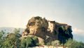 The Varlaam monastery on its rock pedestal.