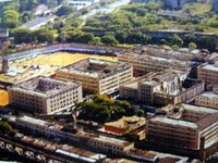 In earlier days the SWAT squad BOPE(Rio de Janeiro) appeared to be locked in a civil war with the city's drug gangs (left). During the 1992 Carandiru prison (pictured) rebellion 111 inmates were killed by the police, leading to the founding of the criminal organization Primeiro Comando da Capital(right)
