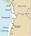خريطتان لصحراء أتاكاما (الجزء التشيلي) من CIA World Factbook.