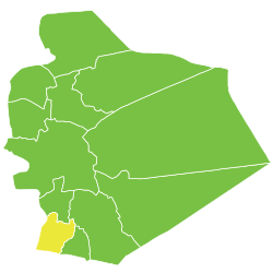 موقع ناحية ذيبين في محافظة السويداء.