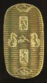 Japanese local currency Genbun Inari Koban Kin, 1736ح. 1736–1741