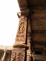 Ancient ruins of Hindu temple, with figure of a female dancer inside the Quwwat-ul Islam mosque