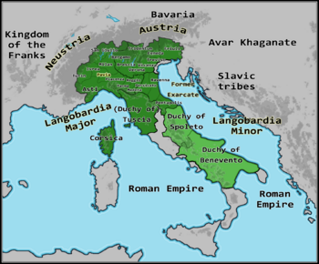 The Lombard Kingdom 751, under King Aistulf