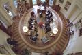 President Bush chose a more muted color palette than his predecessor, using shades of taupe, celadon and navy.