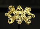 Gold-plated decorative disc made of iron and bronze