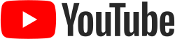 The YouTube logo is made of a red round-rectangular box with a white "play" button inside and the word "YouTube" written in black.