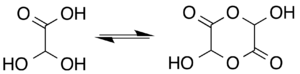 Glyoxylic acid hydrate dimerization.png