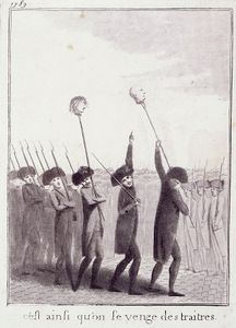 Parade of the heads of the governor of the Bastille and the Provost of Paris merchants (July 14, 1789)