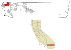 Location of Riverside County within the State of California