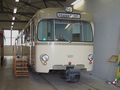 Der Prototyp des weltweit ersten echten Stadtbahn-Triebwagens vom DUEWAG Typ U1 im Verkehrsmuseum in Frankfurt-Schwanheim