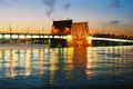 Liteyny Bridge at night