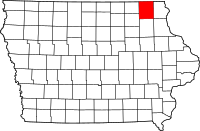 Map of Iowa highlighting