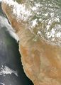 Satellite image of the Namib Desert.