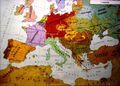 Distribution European peoples in 1914 according to L. Ravenstein