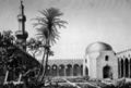 Description de l'Egypte, Antiquites V, Plate 39 (top), Courtyard of the Attarine Mosque with the chapel containing the sarcophagus, drawn c.1798, published in the Panckoucke edition of 1821-9.jpg