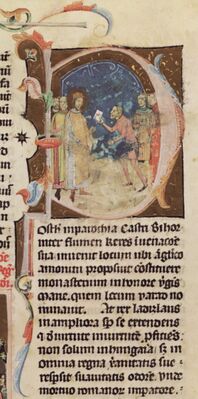 Chronicon Pictum, Hungarian, Hungary, King Saint Ladislaus, halo, ambassadors, letter, First Crusade, medieval, chronicle, book, illumination, illustration, history