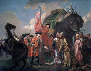 Lord Clive meeting with Mir Jafar after the Battle of Plassey.jpg