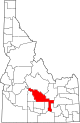 State map highlighting Blaine County