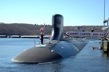 Carter during the submarine’s commissioning ceremony, 19 February 2005