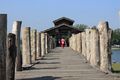 The U Bein Bridge in Myanmar is made from reclaimed teak wood
