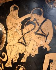 Vase painting of two Erinyes, sleeping
