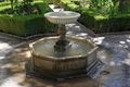 Splash from fountains evaporating off stone cools the air