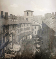 Brattle St., 1855 (future site of City Hall), photo by Southworth & Hawes