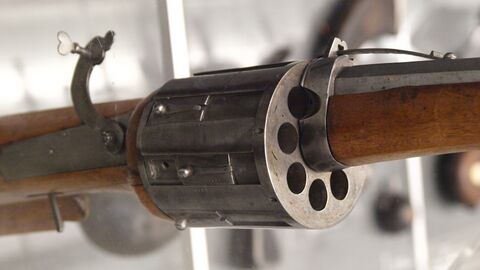 Detail of an 8-chambered matchlock revolver (Germany, 1580ح. 1580)