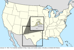 Map of the change to the United States in central North America on January 14, 1964