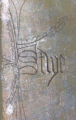 Graffito with a decorated capital letter