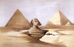 لوحة لتمثال أبي الهول رسمها ديفيد روبرتس