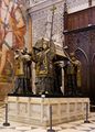 The tomb of Christopher Columbus, inside the Cathedral of Seville.