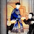 Empress Xiaoxianchun fondling silkworms