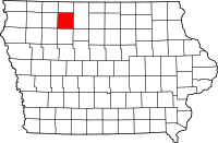 Map of Iowa highlighting