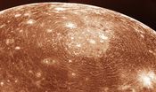 Valhalla crater on Callisto as imaged by Voyager 1 in 1979.