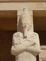 Hatshepsut. Daughter of Thutmose I, she ruled jointly as her stepson Thutmose III's co-regent. She soon took the throne for herself, and declared herself pharaoh. While there may have been other female rulers before her, she is the only one who used the symbolic beard.