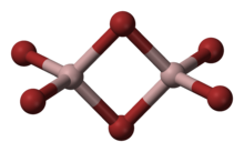 Ball and stick model of dimeric aluminium bromide