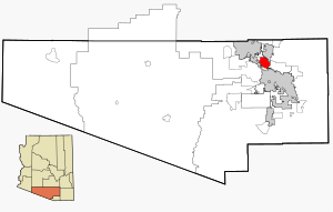 Pima County Incorporated and Unincorporated areas Casas Adobes highlighted.svg