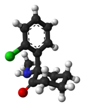 (S)-Ketamine ball-and-stick model