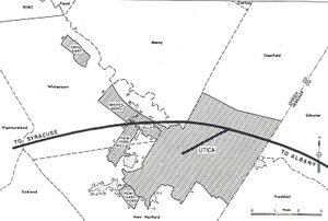 Map of Utica area, with highways