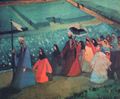 لوحة الترحيلة ، رسمت عام 1943 بألوان زيتية على سيلوتكس – ارتفاعها 50 سم وطولها 61 سم – من مجموعة معهد أدهم وانلي بالإسكندرية – يصور فيها أرض مصر الخضراء ومجموعات الفلاحين عندما تنتقل من القرية لتقاوم دودة القطن في عمل جماعي.