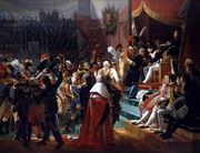 First Légion d'Honneur investiture, 15 July 1804, at Saint-Louis des Invalides by Jean-Baptiste Debret (1812).